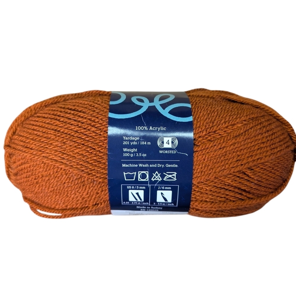 New Sprightly Yarns Acrylic Worsted Yarn Flame Orange 201 Yards Knit Crochet - Picture 4 of 5